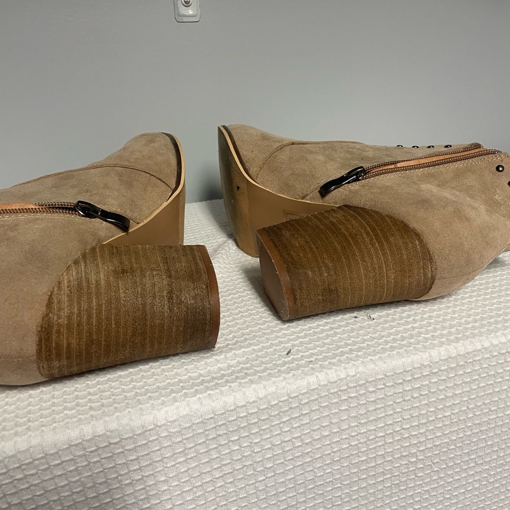 Camel Colored Suede Booties - image 4